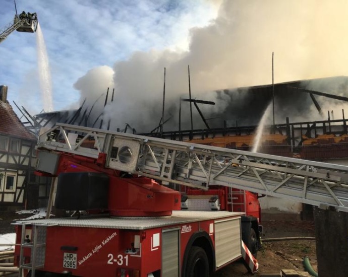 Großbrand in Waldeck Frankenberg Großbrand in Waldeck Frankenberg