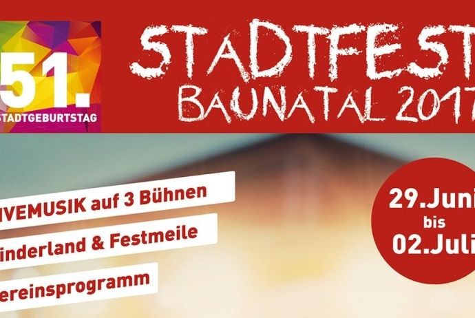 Stadtfest Baunatal – Live-Musik auf drei Bühnen