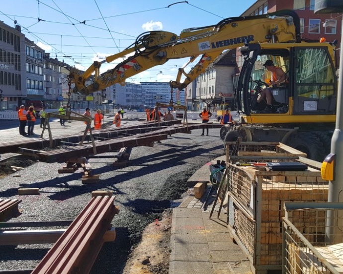 KS: Großbaustelle am Stern – Die neuen Weichen sind da