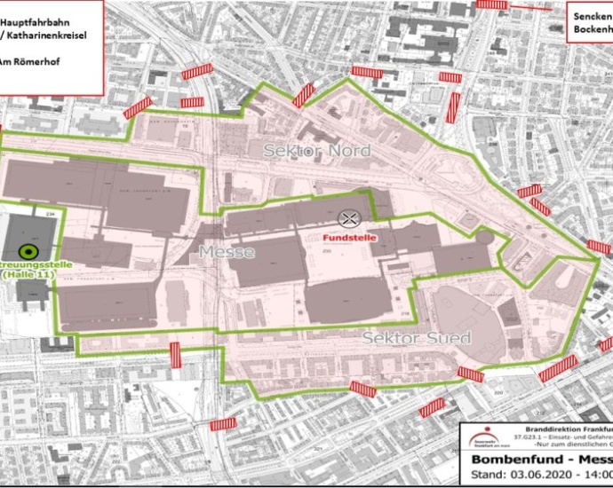 Frankfurt: 500 kg-Fliegerbombe wird am Freitag entschärft Frankfurt: 500 kg-Fliegerbombe wird am Freitag entschärft