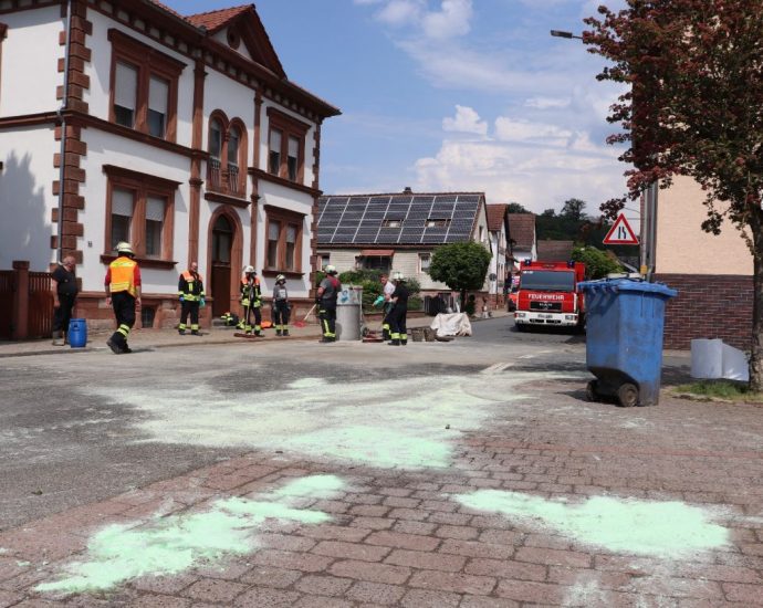 Odenwald: 700 Liter Pflanzenschutzmittel liefen aus – Feuerwehreinsatz