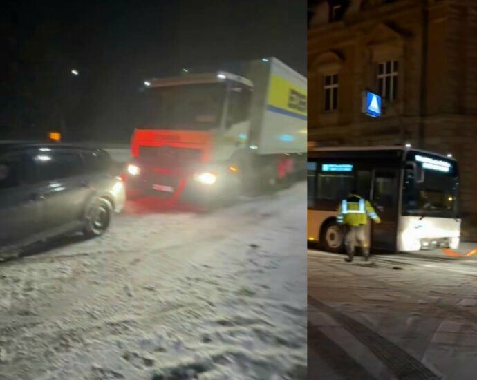 Glatteis-Chaos in Eschwege: Passat und Linienbus retten LKW in Not