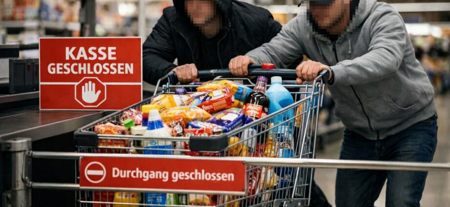 Mit vollen Einkaufswagen durch geschlossene Kasse – Ladendiebe stellen sich der Polizei