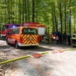 120 Einsatzkräfte probten Waldbrand-Szenario bei Schauenburg