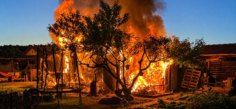 Feuer in Hanauer Kleingartenanlage – Person flüchtet nach lautem Knall Feuer in Hanauer Kleingartenanlage – Person flüchtet nach lautem Knall