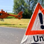 Auto streift Radfahrer und überschlägt sich – Rettungshubschrauber im Einsatz