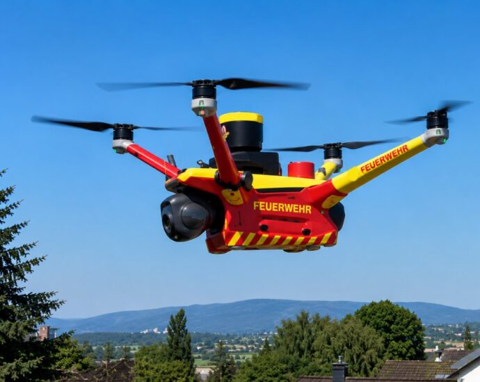 Erste Bilder aus der Luft noch vor Ankunft der Einsatzkräfte – Feuerwehr setzt auf Vorauserkundungsdrohne