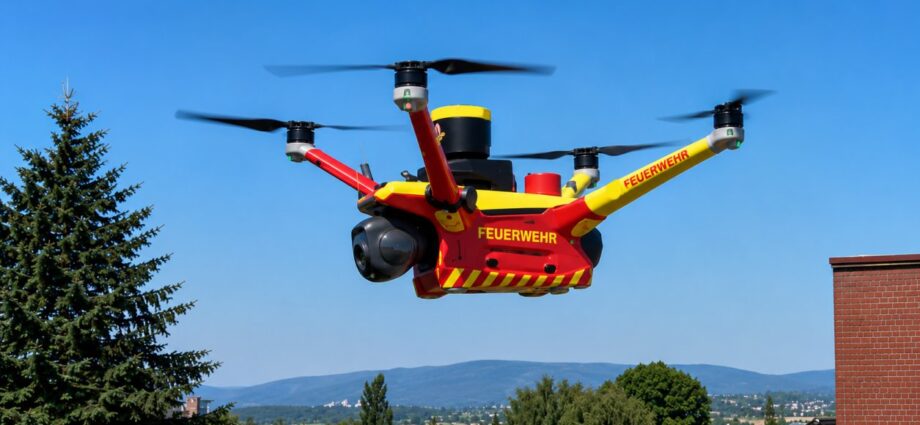 Erste Bilder aus der Luft noch vor Ankunft der Einsatzkräfte – Feuerwehr setzt auf Vorauserkundungsdrohne Erste Bilder aus der Luft noch vor Ankunft der Einsatzkräfte – Feuerwehr setzt auf Vorauserkundungsdrohne