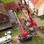 Autokran kippt nach Einsatz in Baunatal um