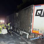 22 Tonnen Milch: Aufwendige Lösch- und Bergungsarbeiten nach Auflieger-Brand auf der A49