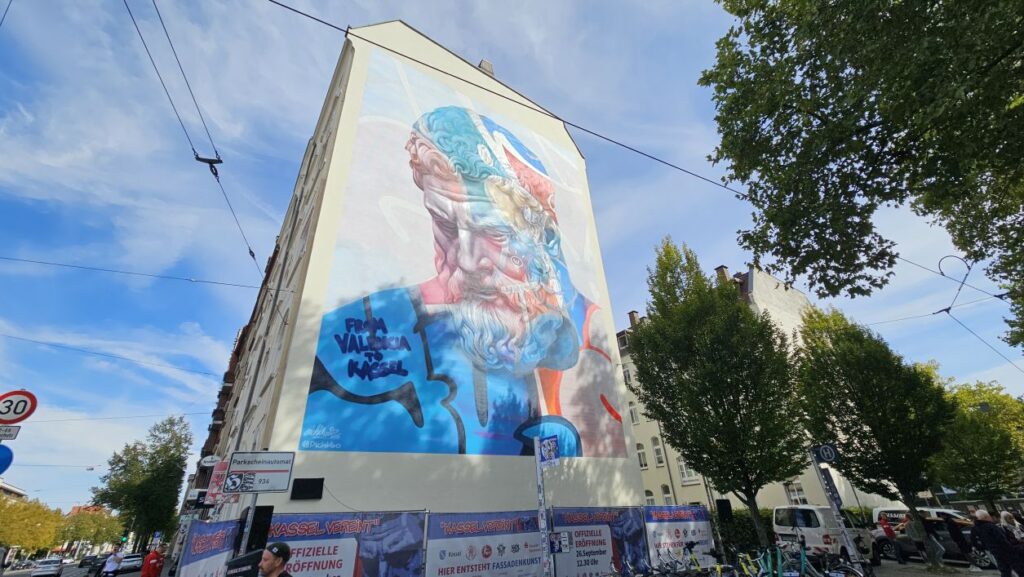 Auf 200qm Hauswand: Kunst verbindet KSV, Huskies und MT Melsungen