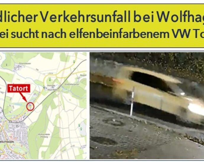 Nach tödlichem Unfall bei Wolfhagen: Polizei sucht flüchtigen VW Touran